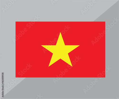 Vietnam National Flag Isolated on White Background
