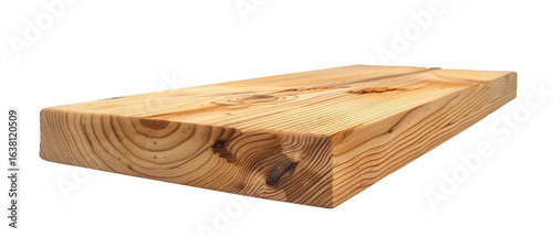 Close-up view of a smooth wooden plank showcasing natural grain patterns and textures, ideal for use in carpentry projects or interior design applications