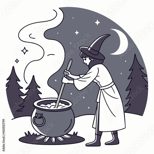 Cute Halloween Cartoon Vector Collection – Ghosts, Pumpkins, Witches, Monsters, and Spooky Scenes