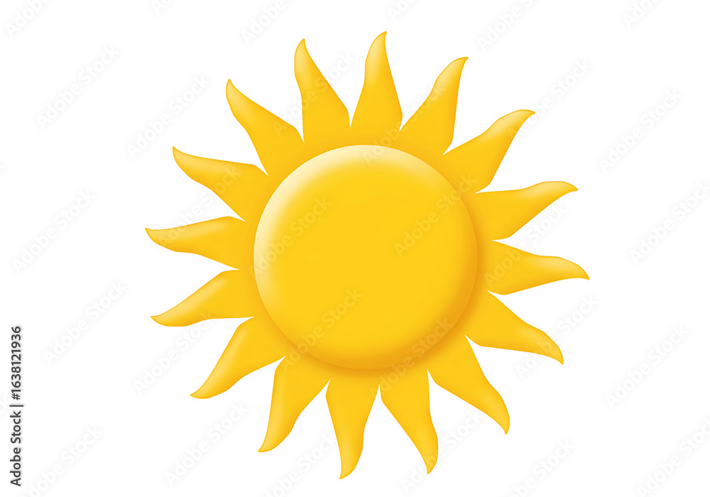 Bright yellow sun icon isolated on transparent background Bright yellow sun icon isolated on transparent background
