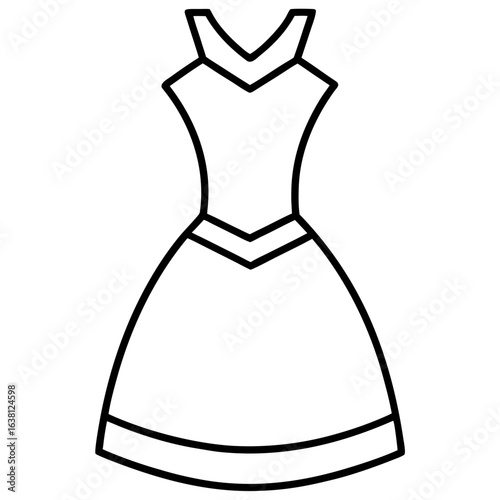 Clean Outline Cocktail Dress Vector