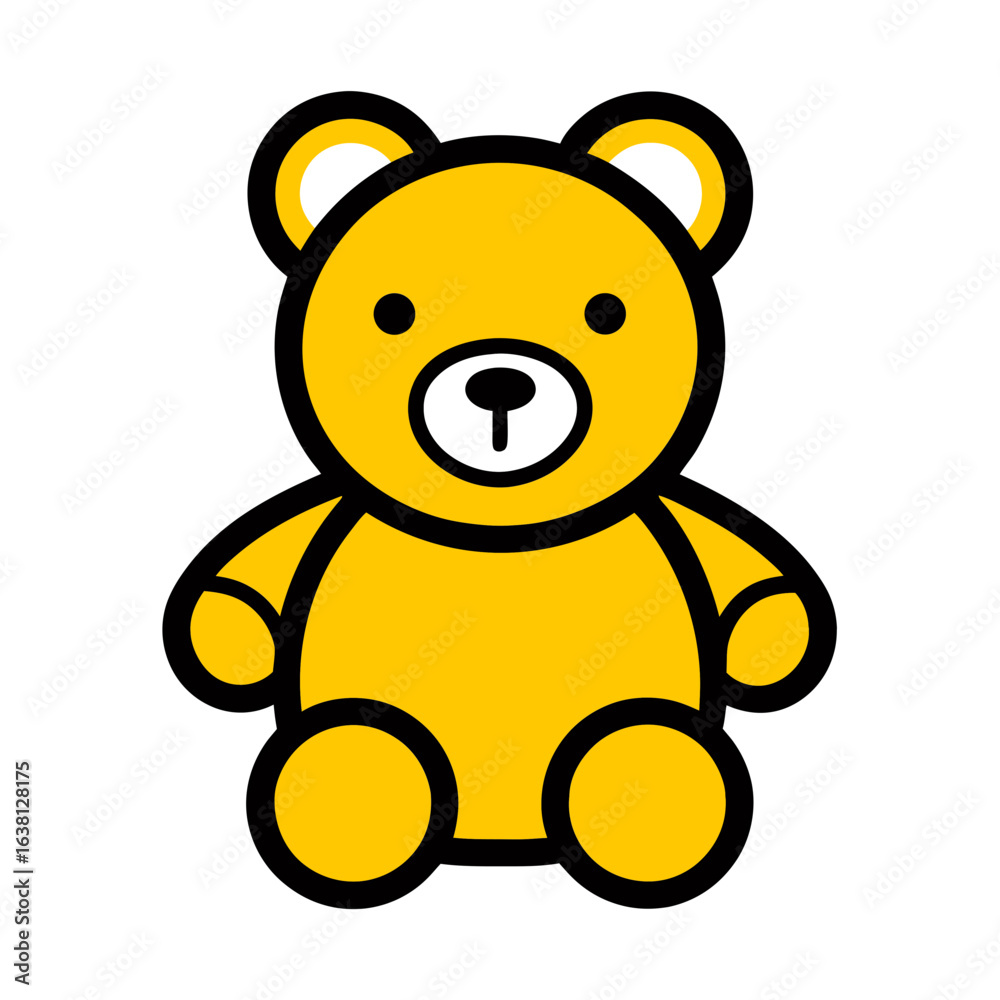 Fototapeta premium teddy bear icon simple vector plush bear toy illustration