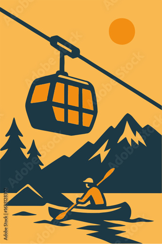 illustration funicular over the river vector minimalism
Vector illustration minimalism