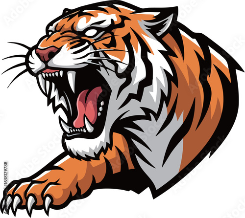 スタイリッシュな虎をテーマにしたロゴデザイン風のイラスト