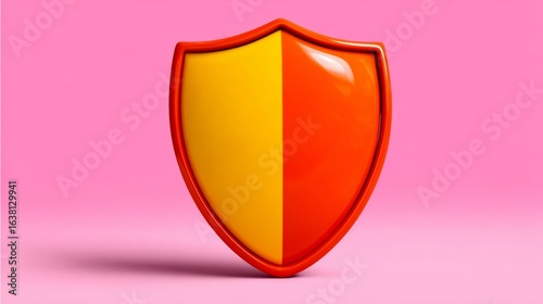Free Download Red and yellow shield with a pink background. The shield is a symbol of protection and safety - GFXLoad