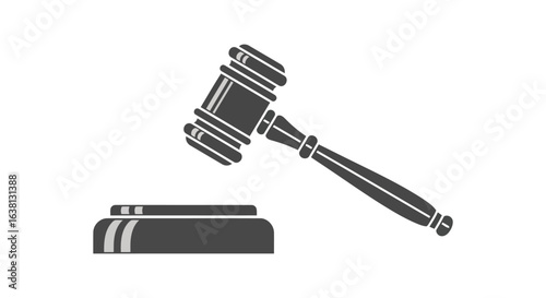 Vector Illustration of an hammer showing justice