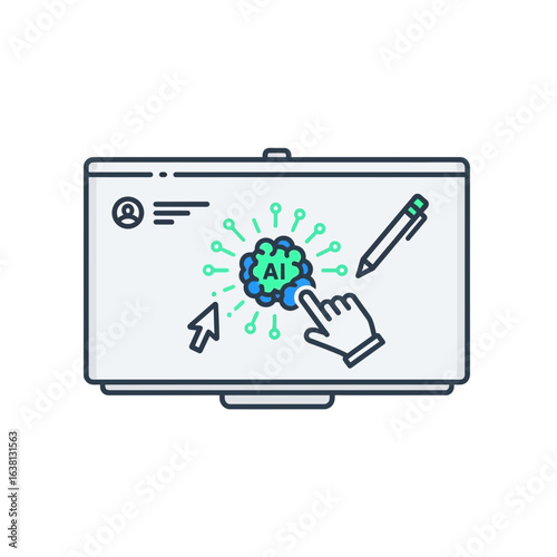 Digital whiteboard with interactive elements and stylus