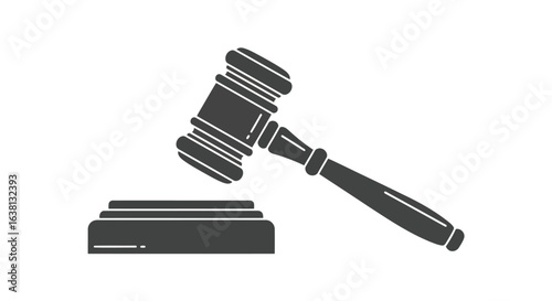 Vector Illustration of an hammer representing justice