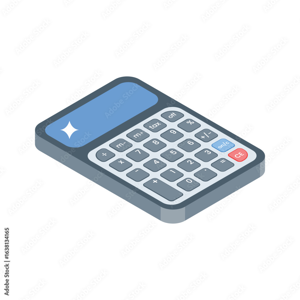 A premium isometric icon showing digital totalizer A premium isometric icon showing digital totalizer