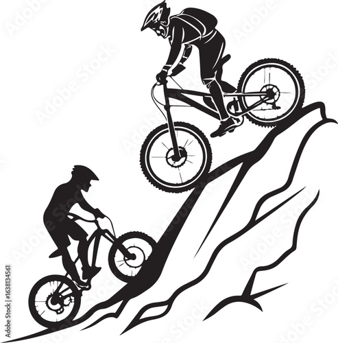 silhouette of a cyclist