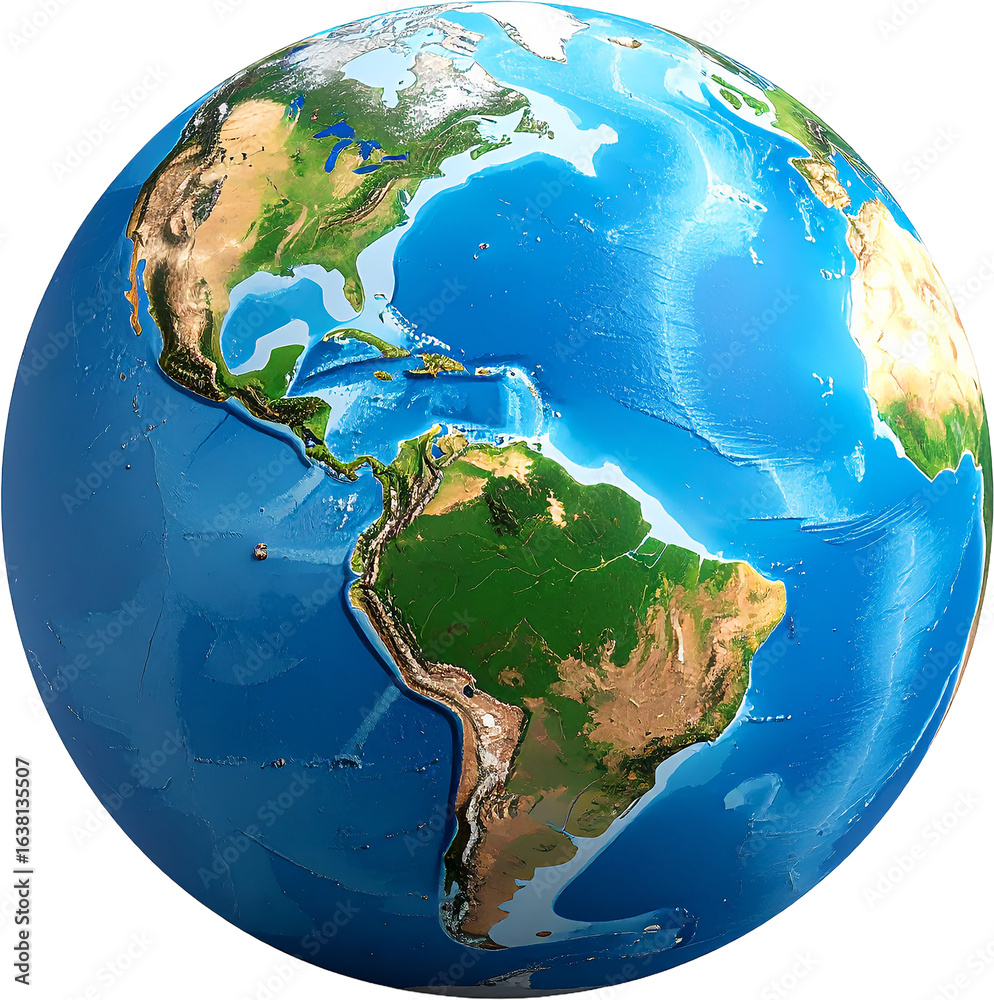Fototapeta premium 3D Globe Render with Transparent Background