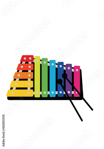 Colorful wooden xylophone musical instrument for early childhood education and fun learning