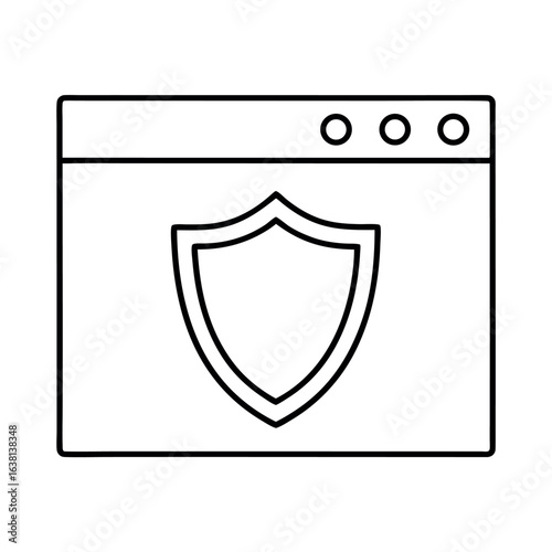 Free Download Minimalist outline shield icon representing security protection safety and defense in a clean modern vector design - GFXLoad