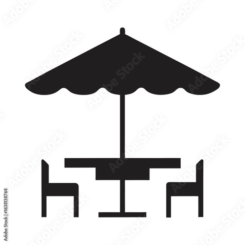 terrace cafe icon vector filled flat sign solid illustration