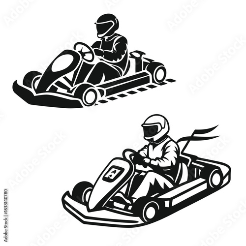 People Riding Go-Karts