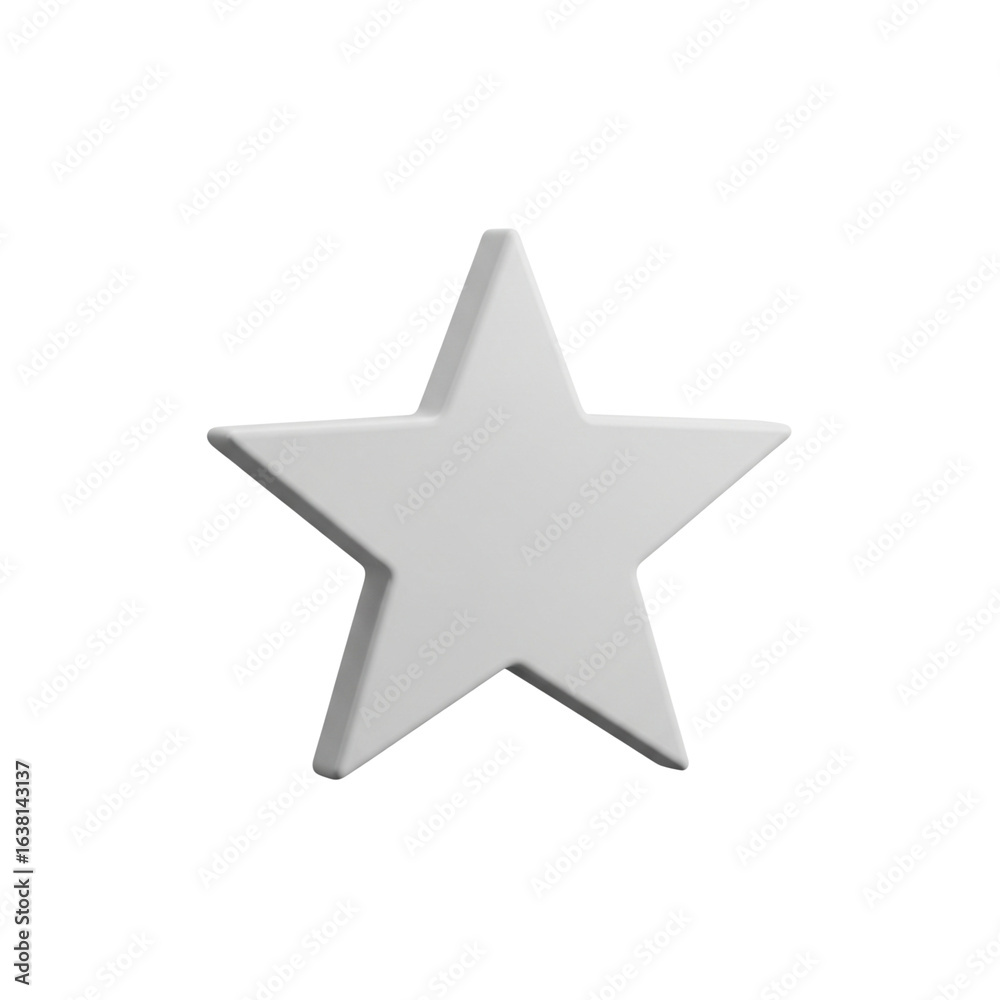 Obraz premium Star Icon Matte Plastic Render