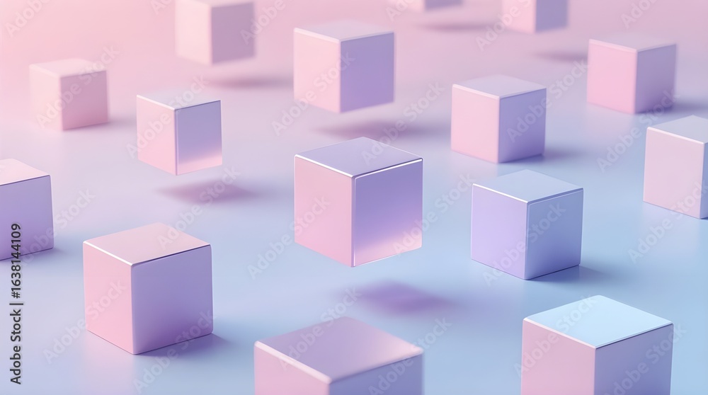 Pastel Floating Cubes on a Soft Gradient Background Pastel Floating Cubes on a Soft Gradient Background