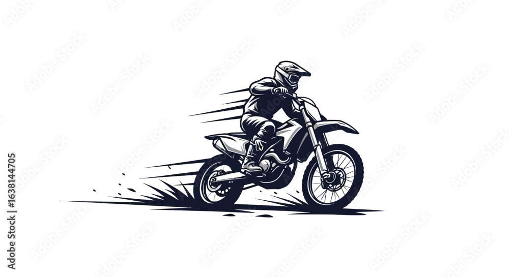 Obraz premium Motocross Rider Racing on Dirt Bike