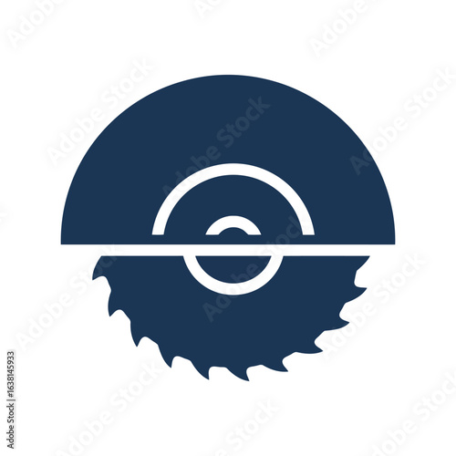 Circular saw blade vector illustration cutting tool icon woodworking equipment carpentry tool industrial machinery graphic