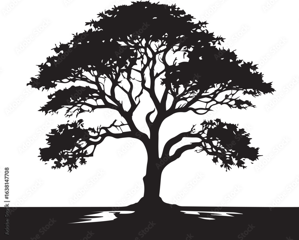 Fototapeta premium tree silhouette Vector | Minimalist & Trendy tree Silhouette Design | Unique & Stylish tree Artwork for Vector design