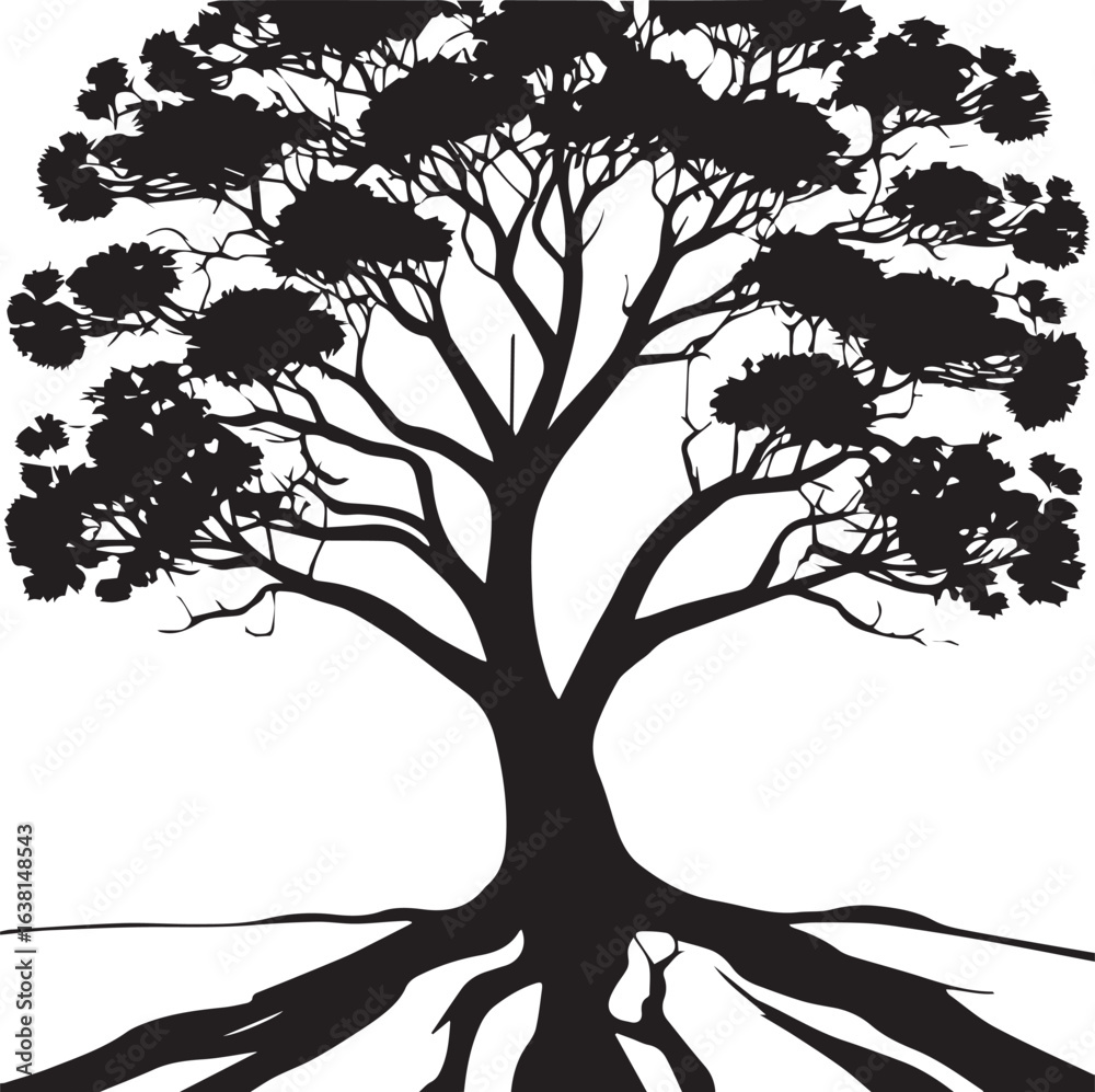 Obraz premium tree silhouette Vector | Minimalist & Trendy tree Silhouette Design | Unique & Stylish tree Artwork for Vector design