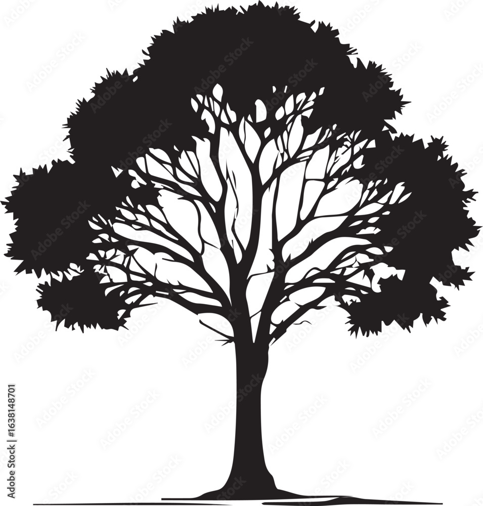 Obraz premium tree silhouette Vector | Minimalist & Trendy tree Silhouette Design | Unique & Stylish tree Artwork for Vector design