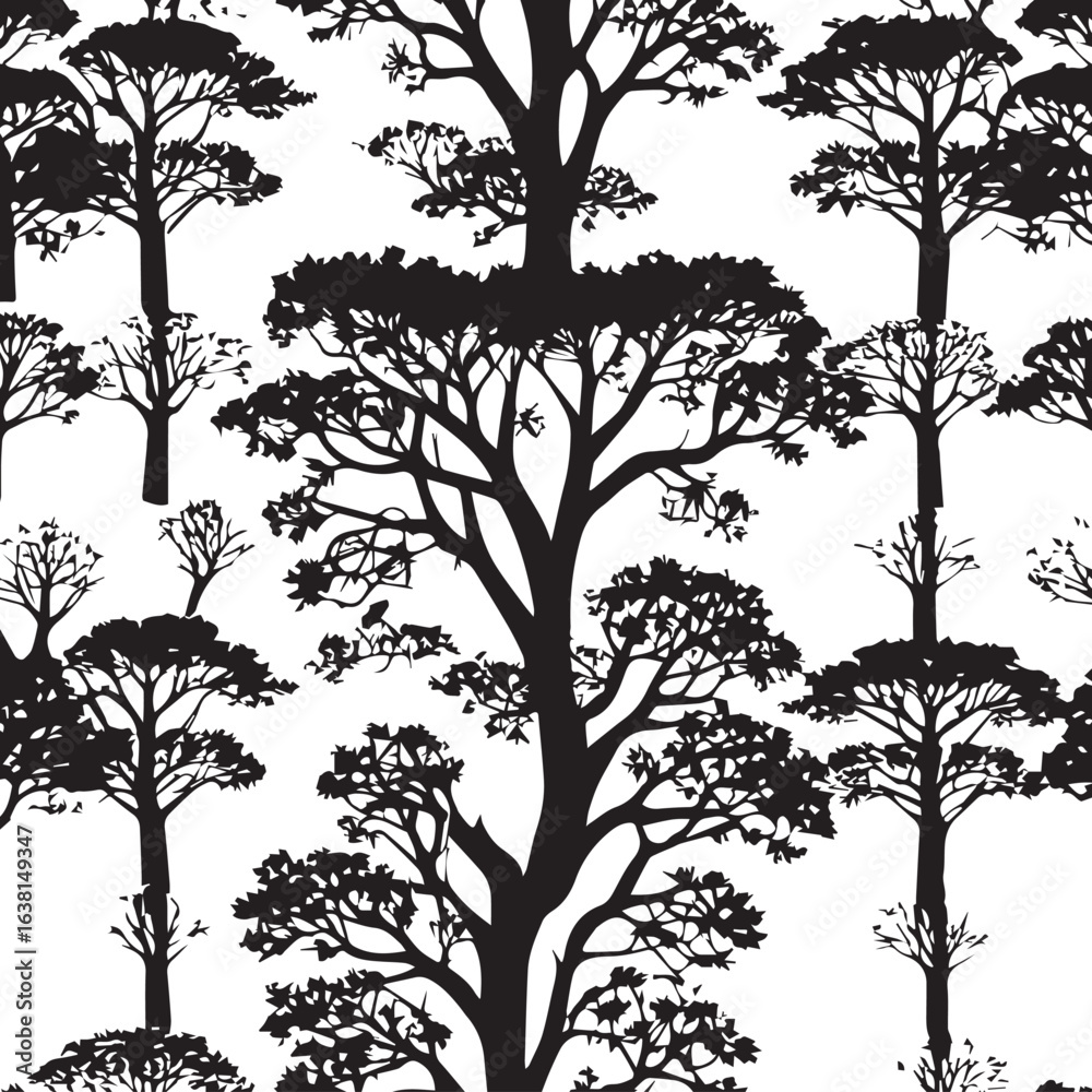 Obraz premium tree silhouette Vector | Minimalist & Trendy tree Silhouette Design | Unique & Stylish tree Artwork for Vector design