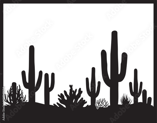 Wild Desert Cactus Scene Set