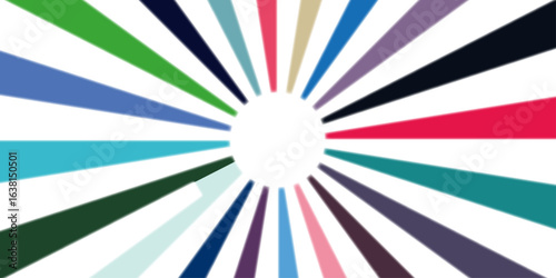 Colorful radiant fan design digital art transparent background.Decorative background for web design banner, wallpaper, backdrop.