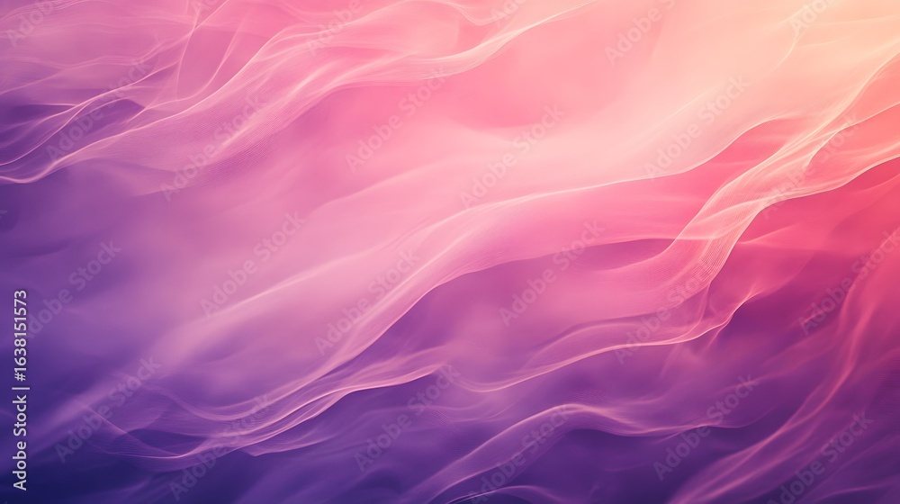 Obraz premium Digital illustration of flowing, layered waves in shades of pink and purple.