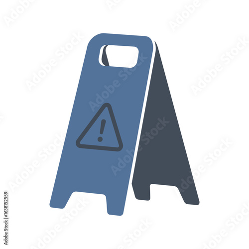 Blue wet floor warning sign caution safety stand hazard alert symbol slippery surface alert