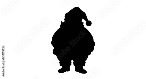 Classic Santa Claus Silhouette - Festive Holiday Vector Graphic
