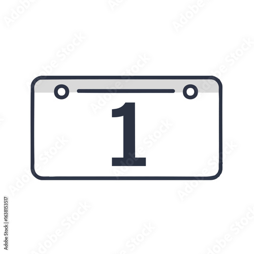 A Simple and Clear Graphic of a Calendar Page Showing the Number 1