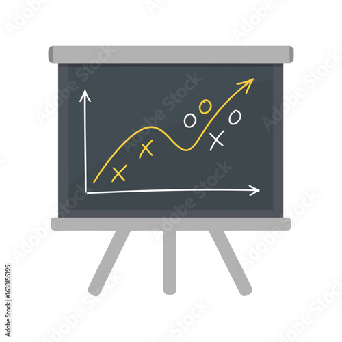 Business strategy presentation growth chart on blackboard planning concept financial success