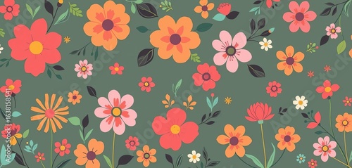 Geometric floral patterns featuring a child-like design, ideal for Mother's Day cards and posters,  modern,  love