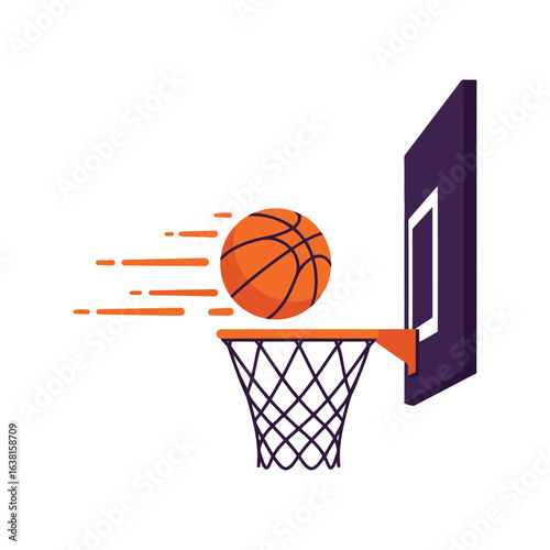 Basketball scoring slam dunk sports action athletic game winning shot basketball hoop net ball motion
