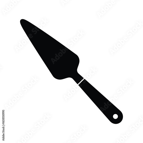 Cake server spatula silhouette pastry lifter pie server baking utensil kitchenware icon isolated vector