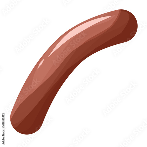Beef sausage illustration, sausage flat design, fast food