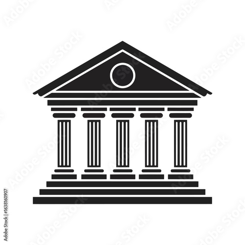 Classic greek building vector illustration ancient architecture government institution symbol historical landmark icon