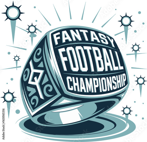 Fantasy Football Championship Ring Victory Celebration