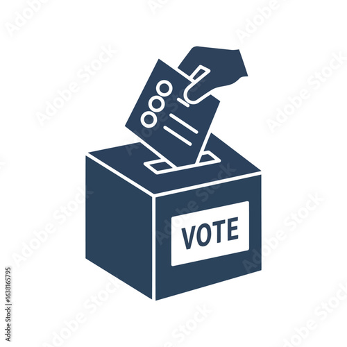 Ballot box vote election concept hand casting vote into ballot box voting participation democracy symbol