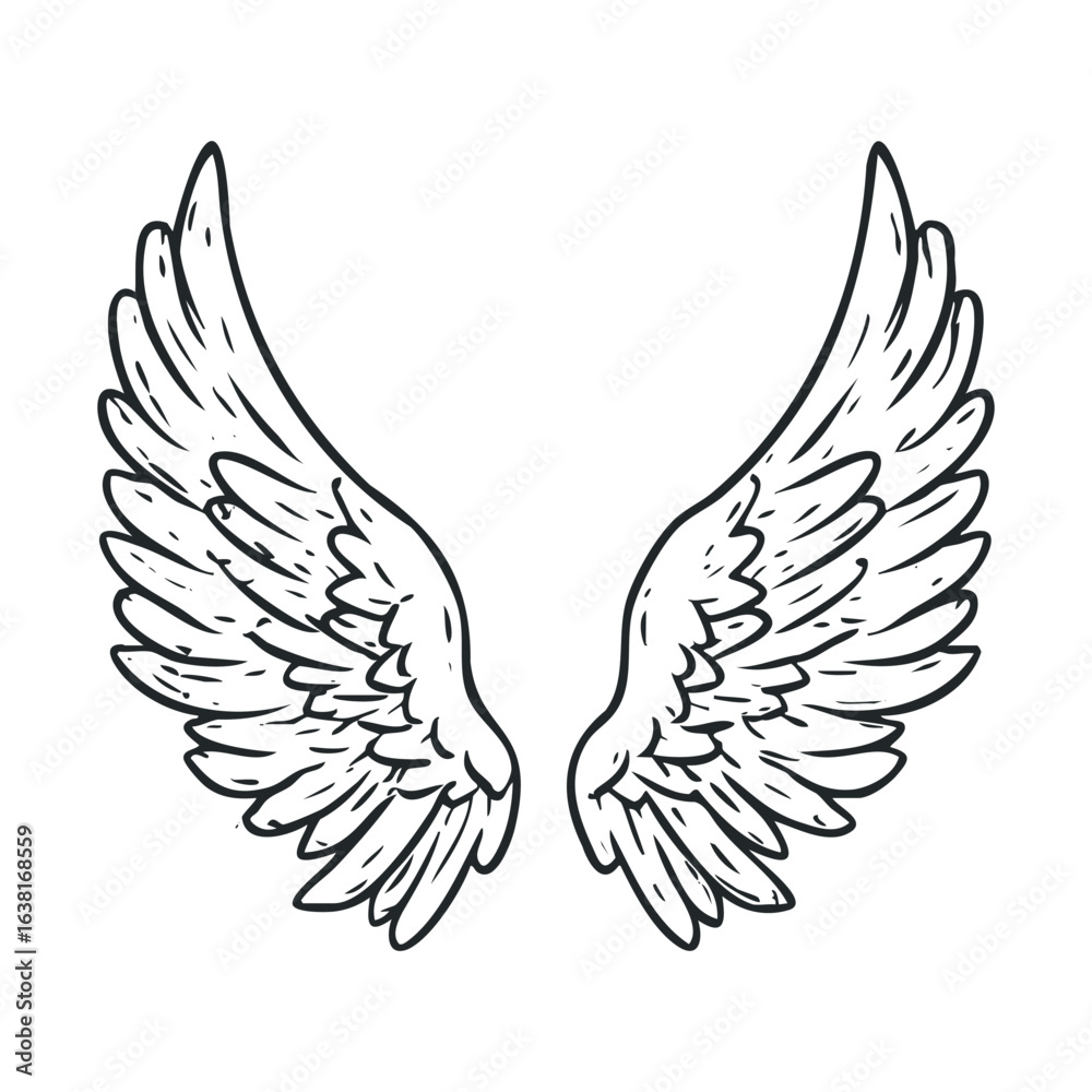 Fototapeta premium Elegant wing design for creative projects and artistic expressions