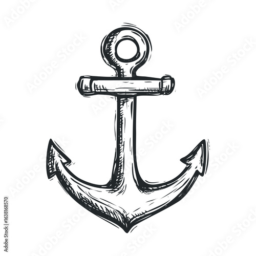Nautical symbol of an anchor used for marine themes and design