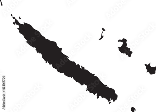  New Caledonia Isolated Vector Map Silhouette
