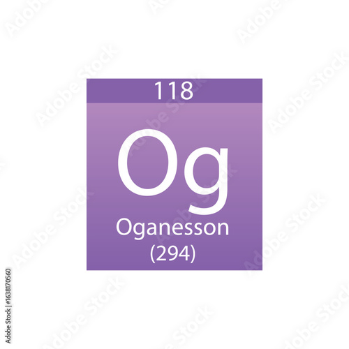Mc Moscovium  Chemical Element Periodic Table. Simple flat square vector illustration, simple clean style Icon with molar mass and atomic number for Lab, science or chemistry class.