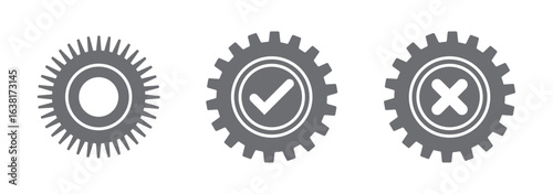 Gears icons vector pack.Settings gear icon Thin line illustration set vector