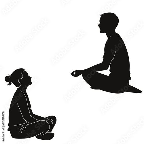 People Sitting in Lotus Pose