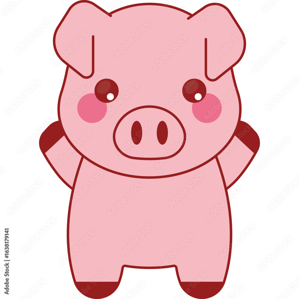 Fototapeta premium Cute Pig Vector