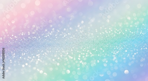 Magical pastel rainbow glitter background with sparkling bokeh lights