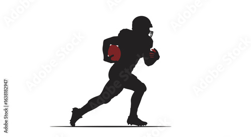 Dynamic Silhouette of American Football Player Running with Ball